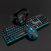 4Pcs Pad USB Computer Gaming Mouse Headset blue